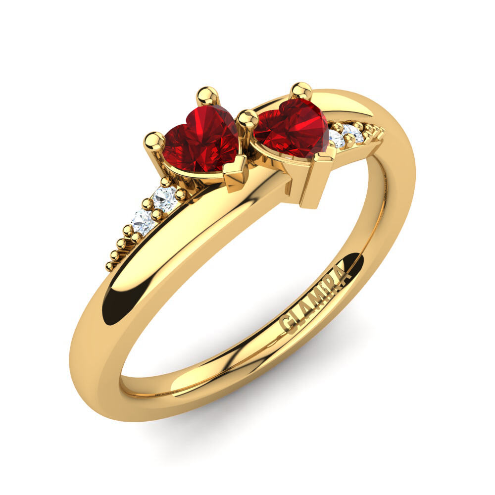 红色氧化锆 戒指 Emmy