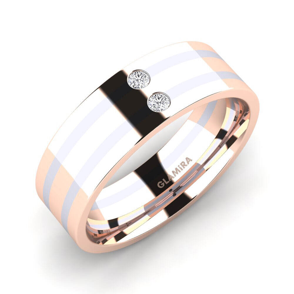 时尚 18k 红白K金 戒指