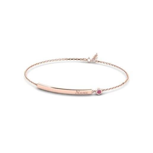 玫瑰金-14k 红榴石 女士手链 Fouett