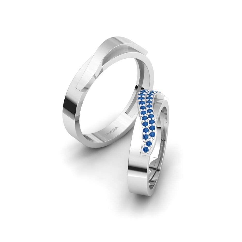 深蓝色氧化锆 婚戒 Gardanne Pair