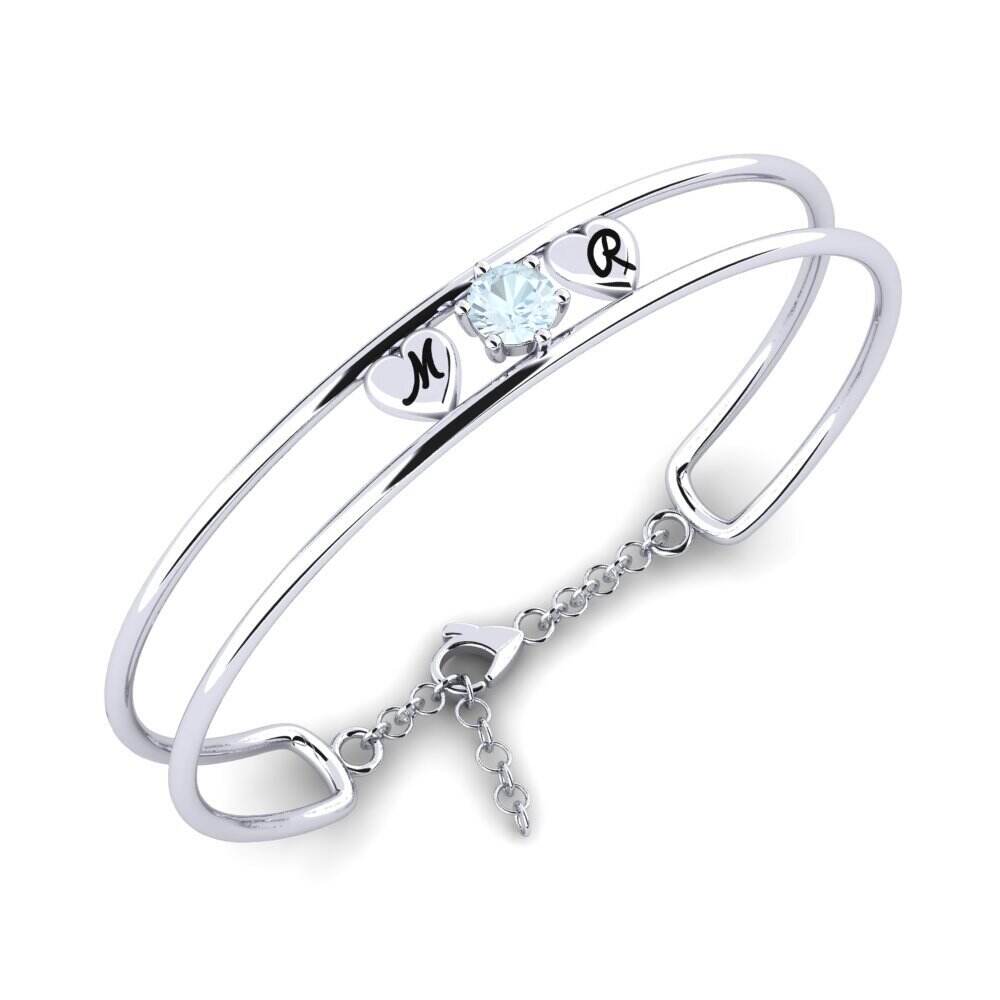 白色K金-14k 海蓝宝石 女士手链 Genia