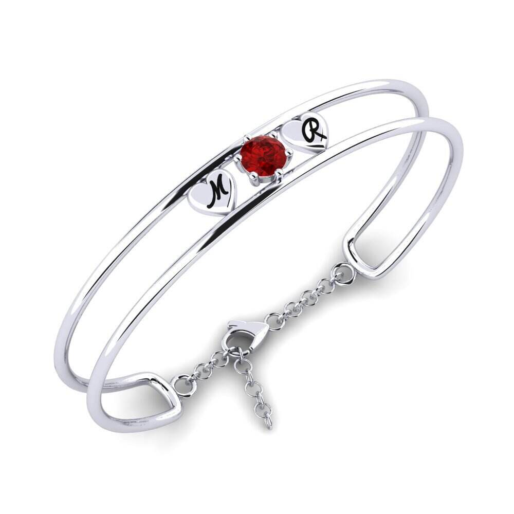 白色K金-14k 红宝石（人造） 女士手链 Genia