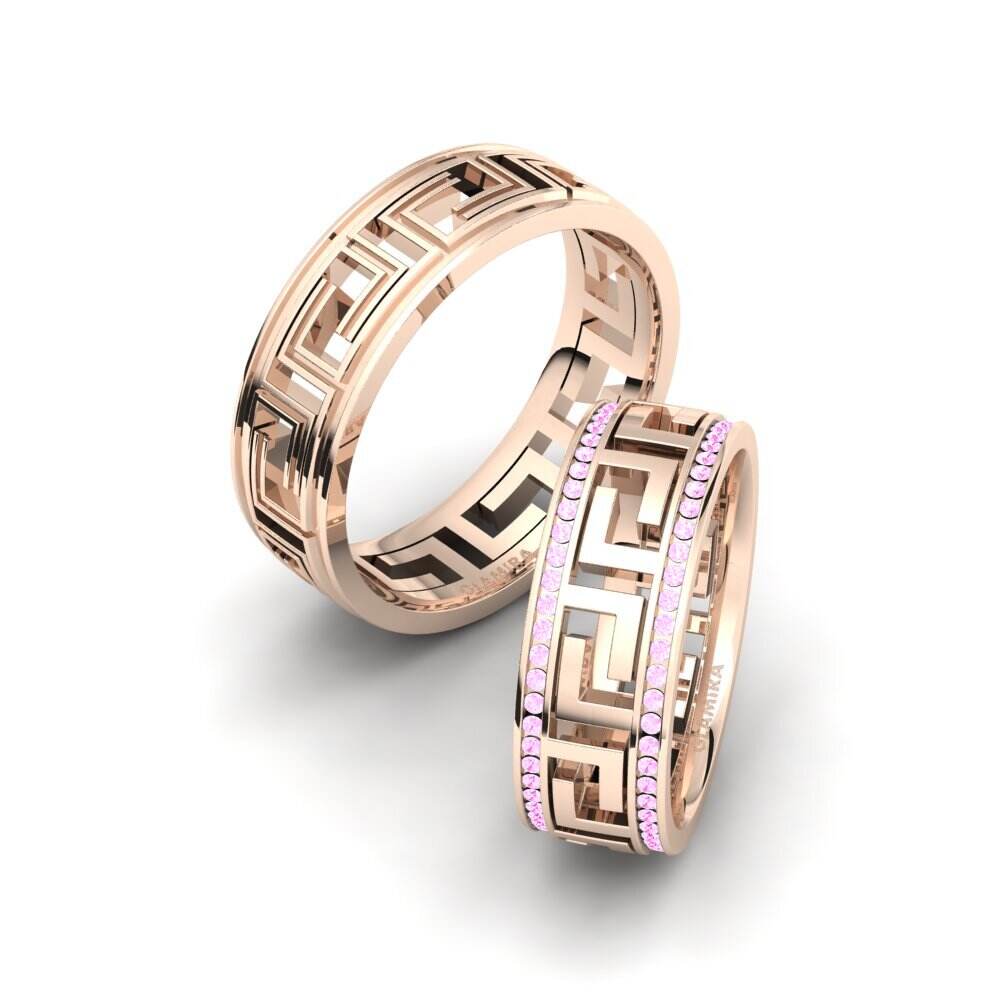 粉红色蓝宝石 婚戒 Glamorous Cover 7 mm