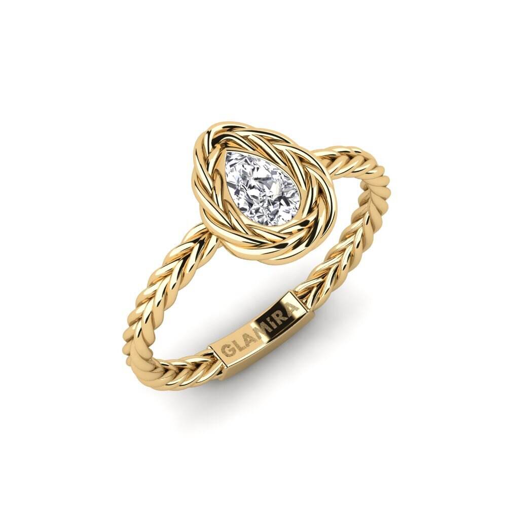 水滴形 莫桑石 小指环 Gunes