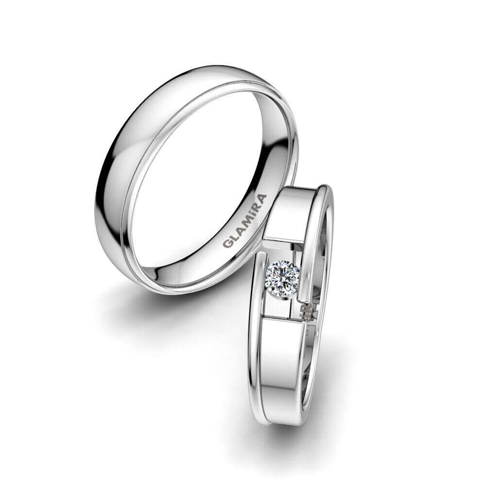 白色K金-14k 婚戒 Glittering Beauty 5 mm