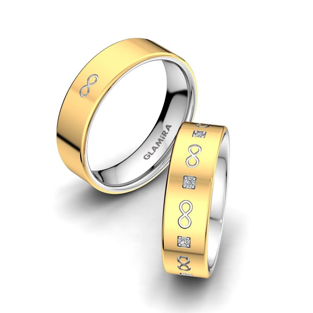 18k 黄白K金 婚戒 Classic Infinity 6 mm