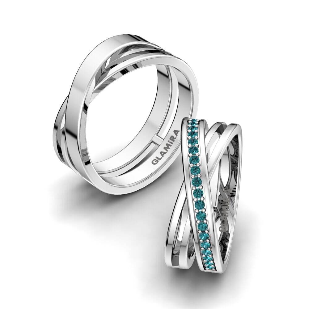 Twist 蓝色钻石 结婚戒指