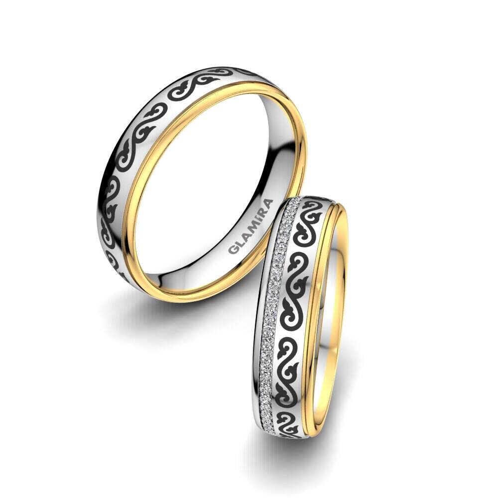 白黄K金-14k 婚戒 Golden Infinity 5 mm