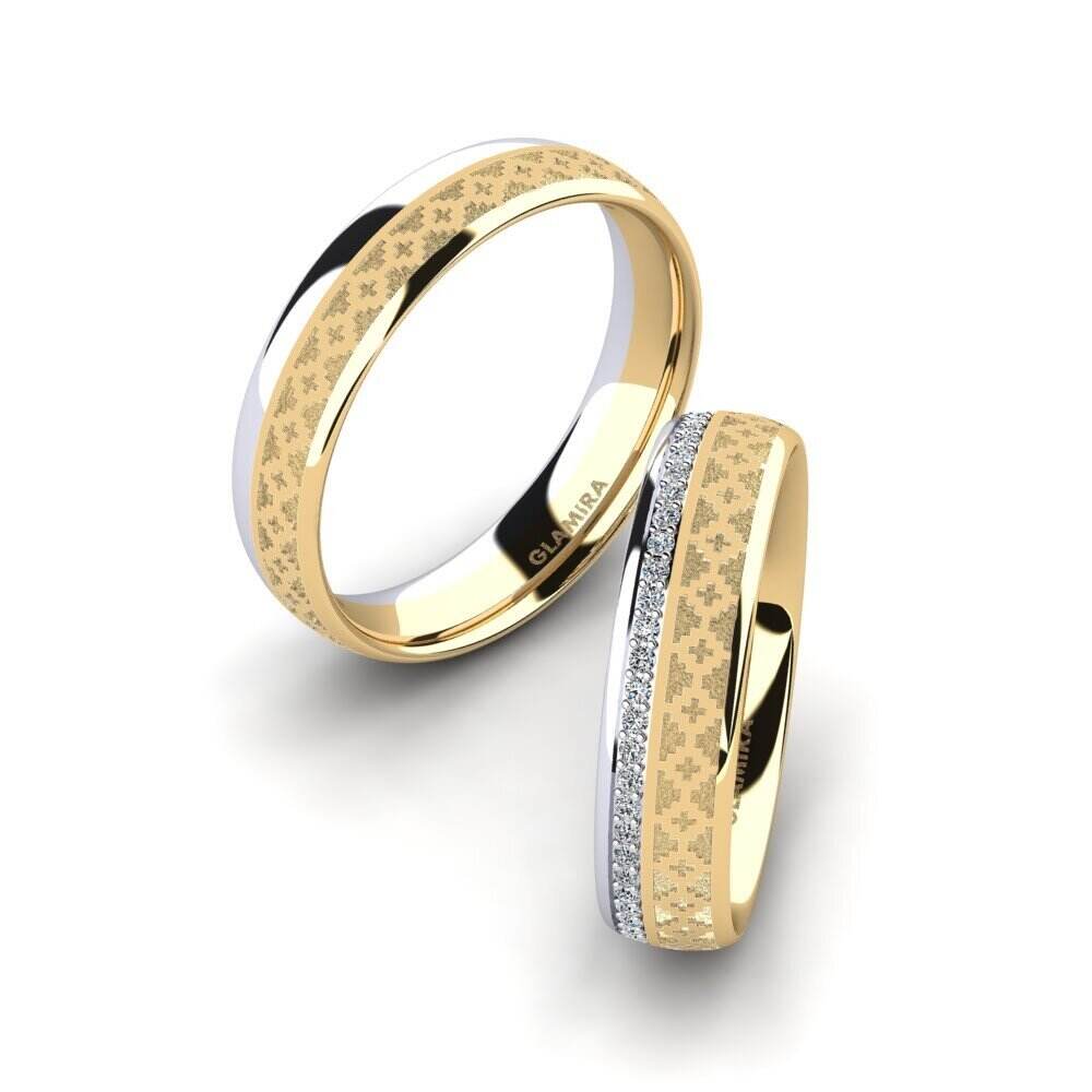 9k 黄白K金 婚戒 Immortal Charm 5 mm