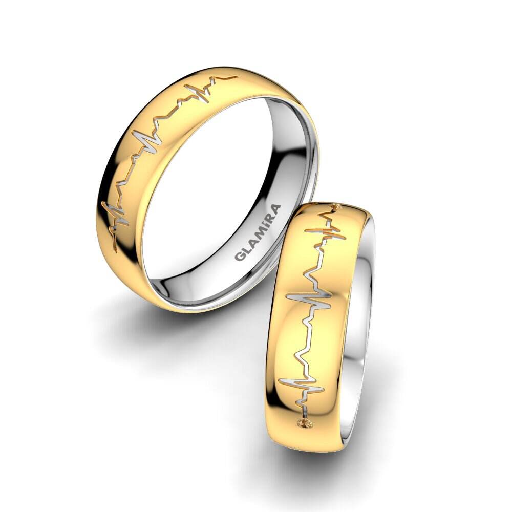 14k 黄白K金 褐色钻石 婚戒 Fantastic Spell 6 mm