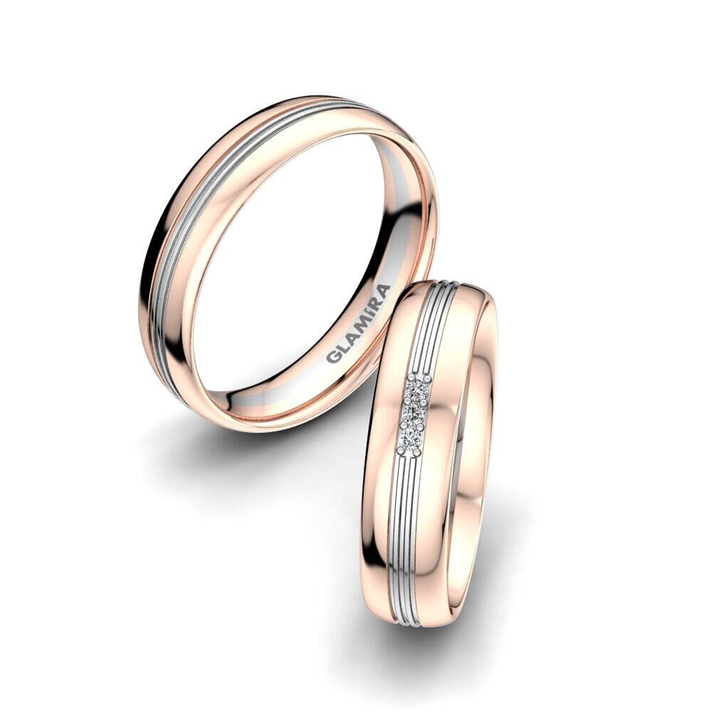 14k 红白K金 婚戒 Glorious Moment 5 mm