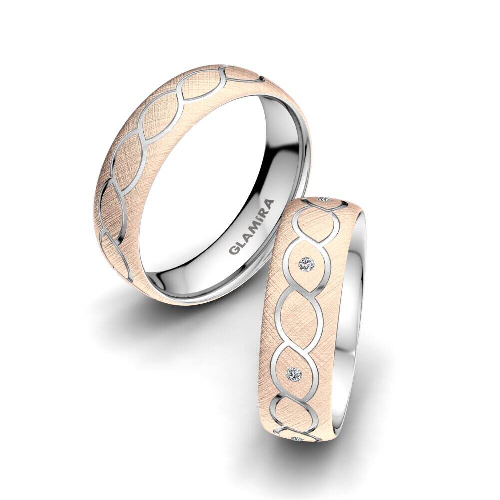 14k 红白K金 婚戒 Attractive Miracle 6 mm