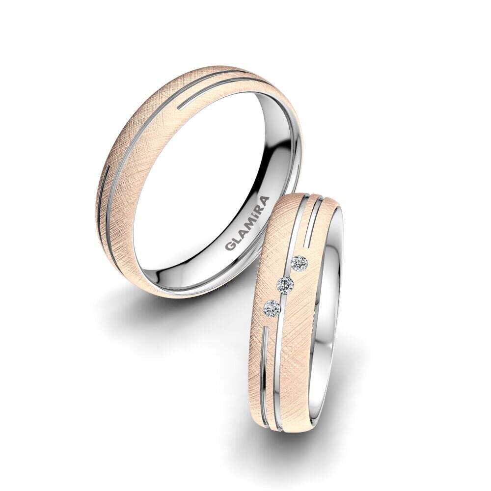 14k 红白K金 婚戒 Exotic Tile 5 mm