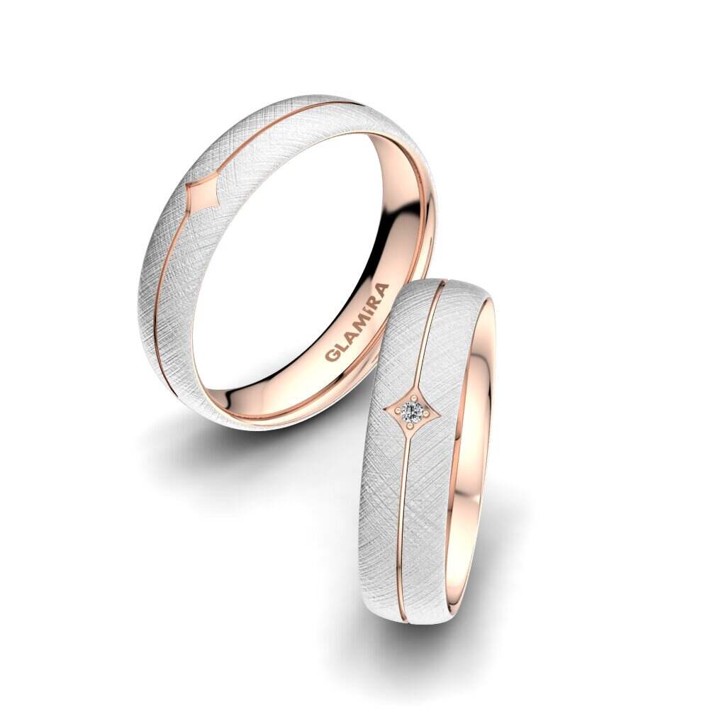 Simple 红白K金-14k 结婚戒指