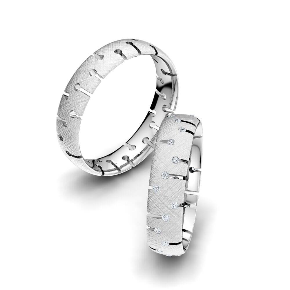 彩 实验室培育钻石 结婚戒指