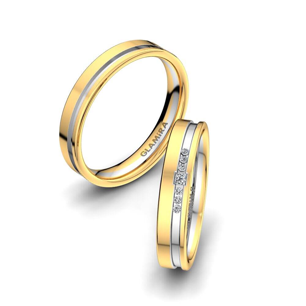 18k 黄白K金 婚戒 Exotic Dream 4 mm