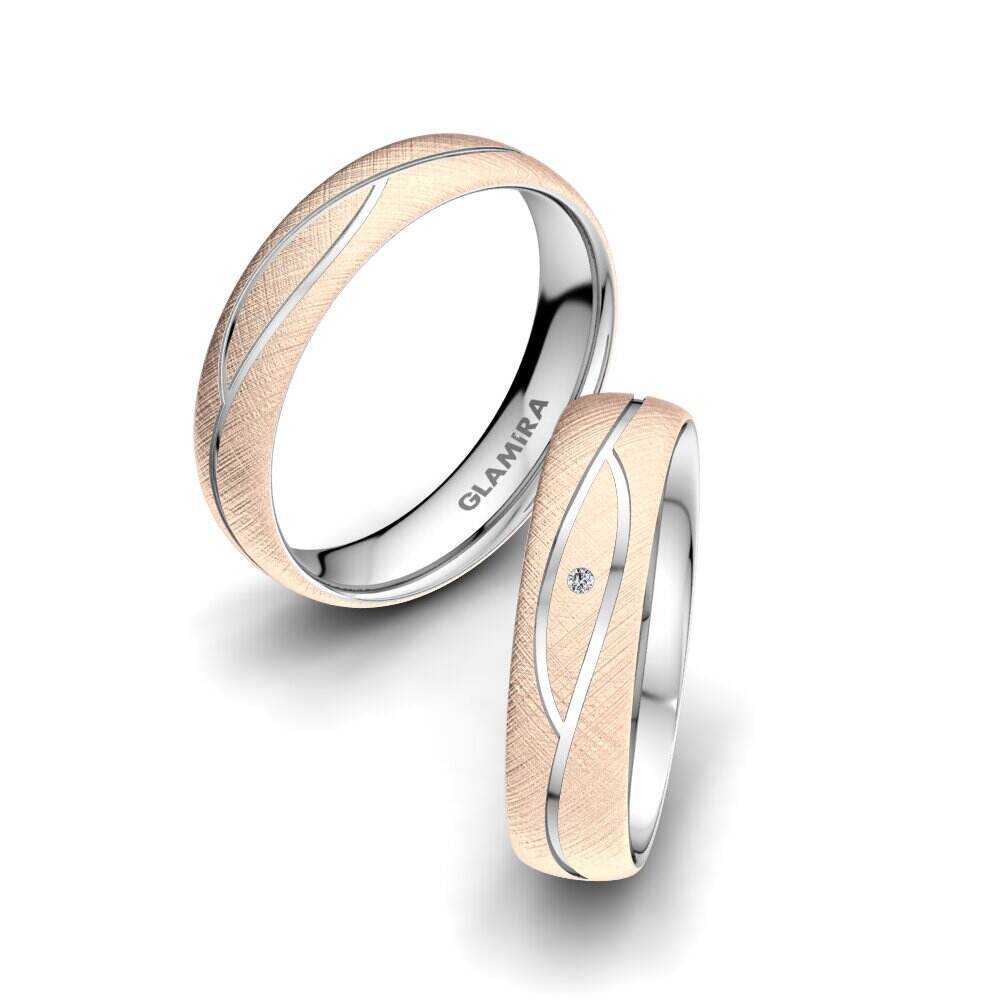 14k 红白K金 婚戒 Bright Set 5 mm