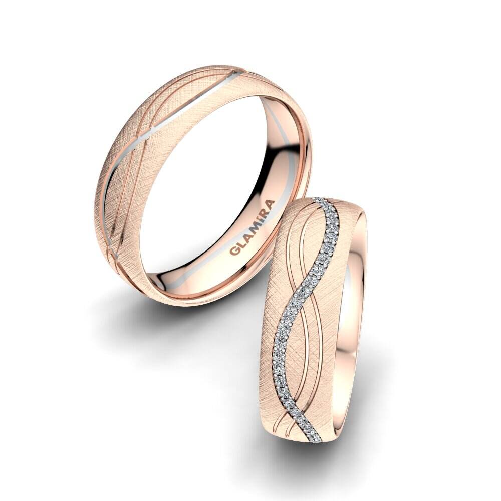 14k 红白K金 婚戒 Bright Sign 6 mm