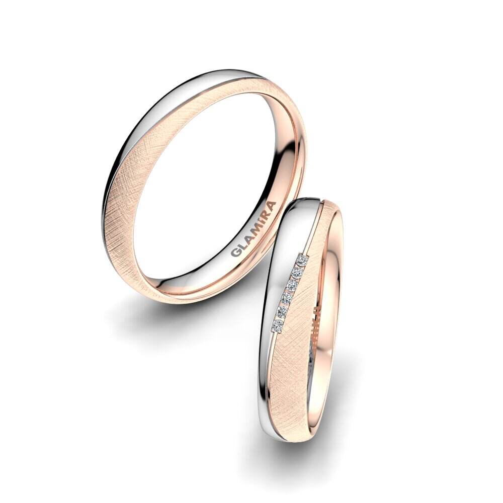 14k 红白K金 婚戒 Shining Energy 4 mm