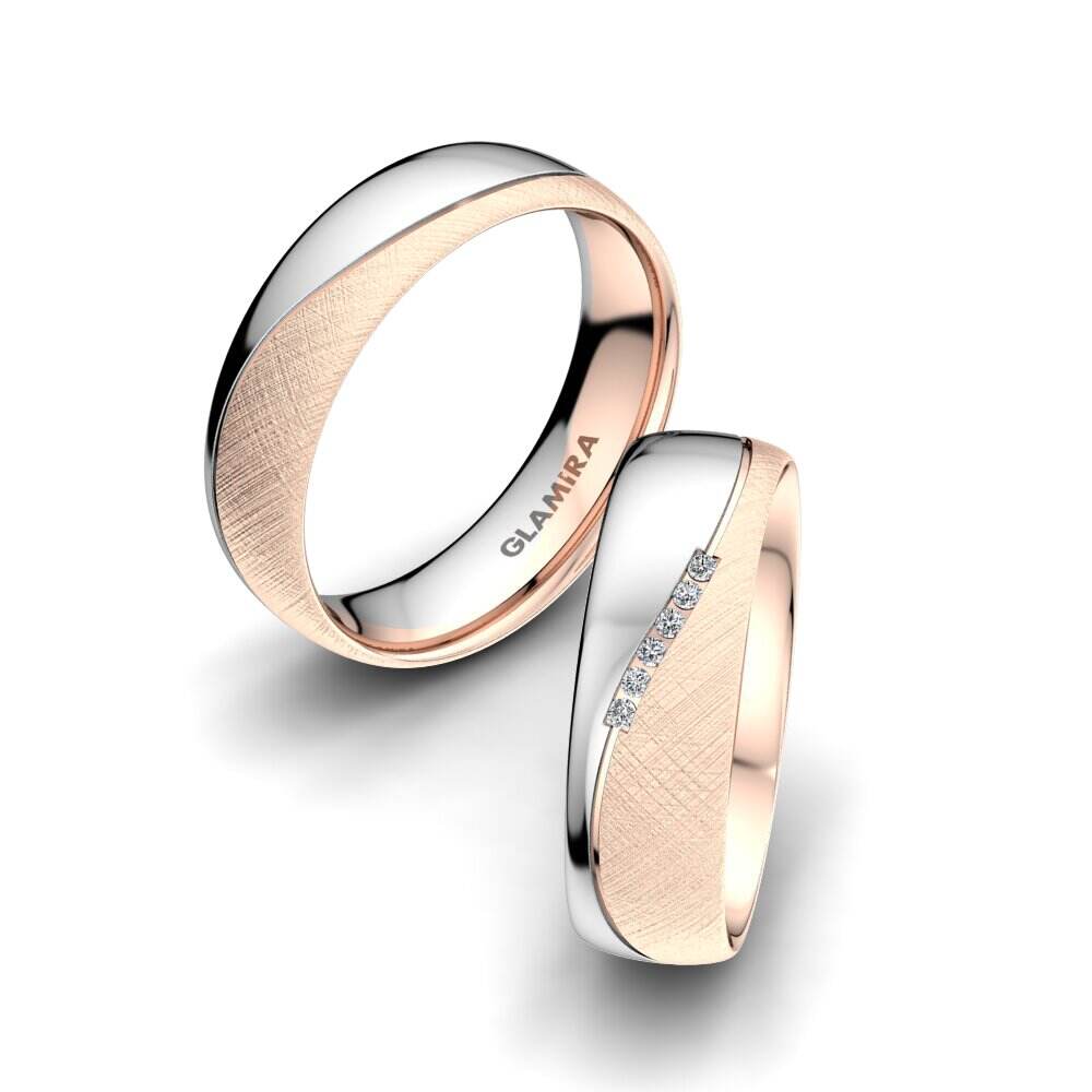 14k 红白K金 婚戒 Shining Energy 6 mm