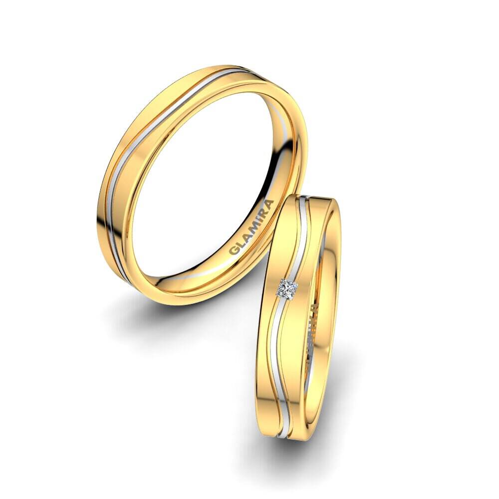 18k 黄白K金 婚戒 Alluring Fusion 4 mm