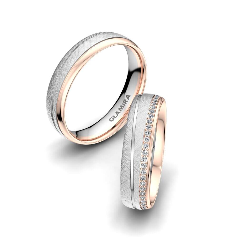 Memoire 红白K金-14k 结婚戒指