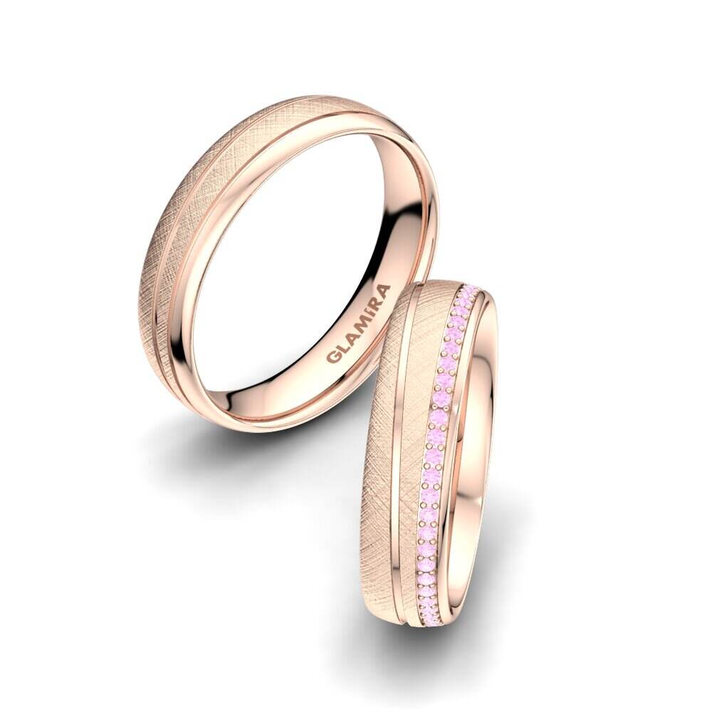 粉红色蓝宝石 婚戒 Glamour Wish 5 mm