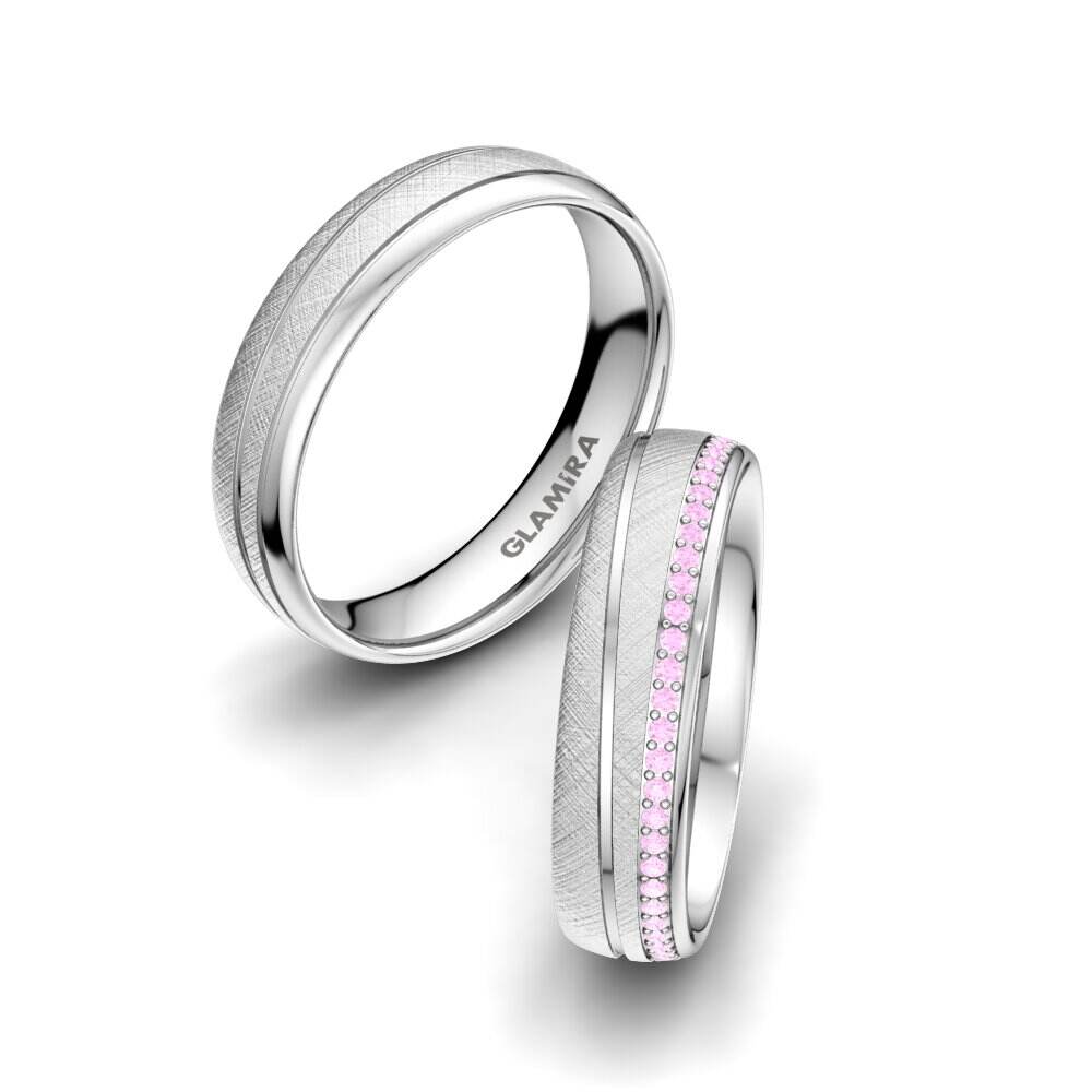 Memoire 粉红色蓝宝石 结婚戒指