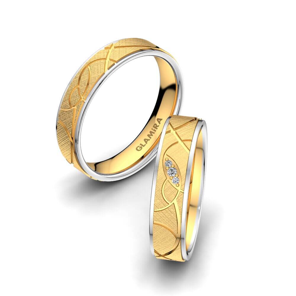 18k 黄白K金 婚戒 Golden Aura 5 mm