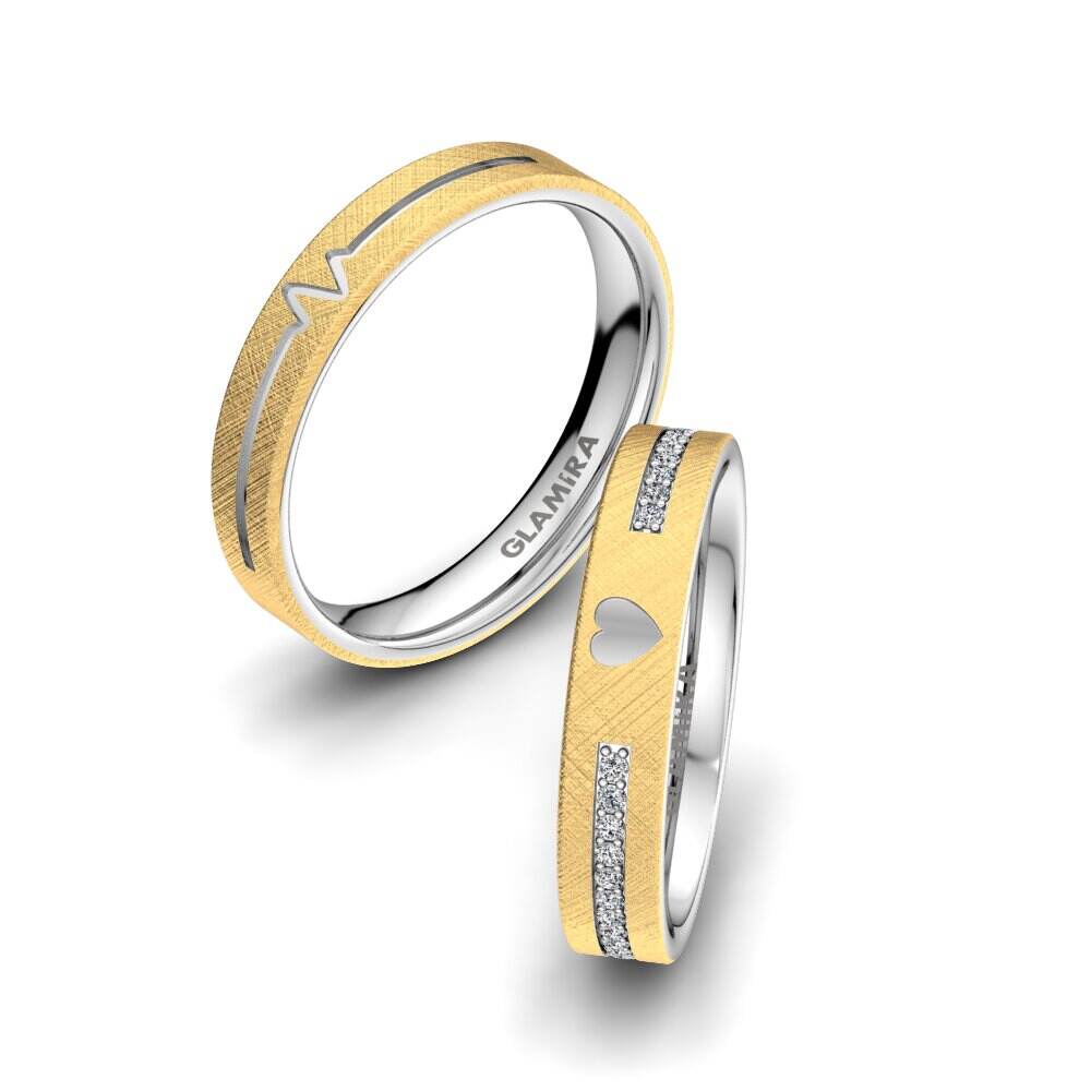18k 黄白K金 情侣戒指 Passionate Waiting 4 mm
