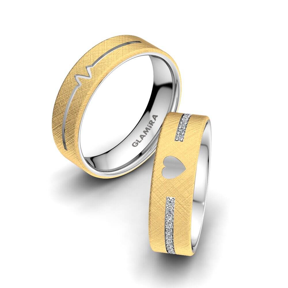 18k 黄白K金 婚戒 Passionate Waiting 6 mm