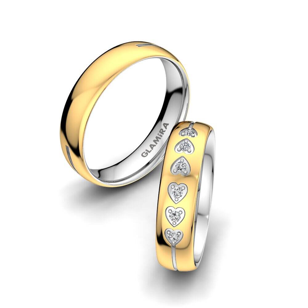 14k 黄白K金 情侣戒指 Marvelous Soul 5 mm