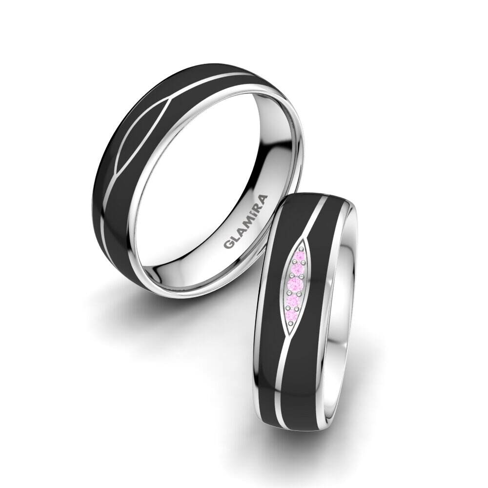 粉红色蓝宝石 婚戒 Mystic Swirl 6 mm