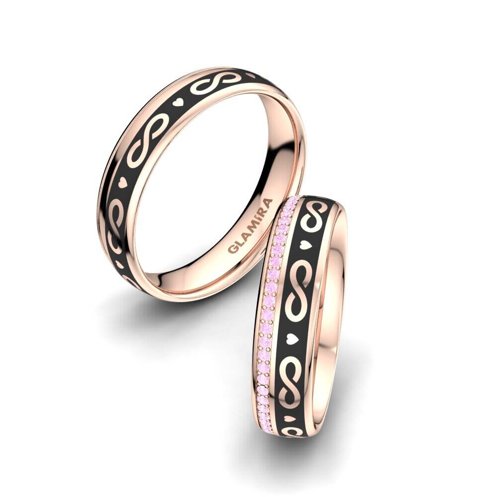 Vintage 粉红色蓝宝石 结婚戒指