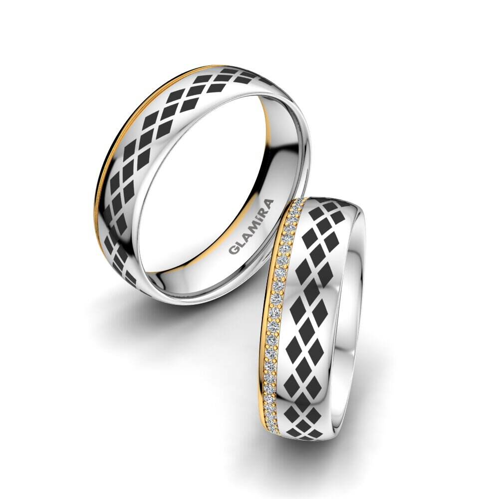白黄K金-14k 婚戒 Noble Spirit 6 mm
