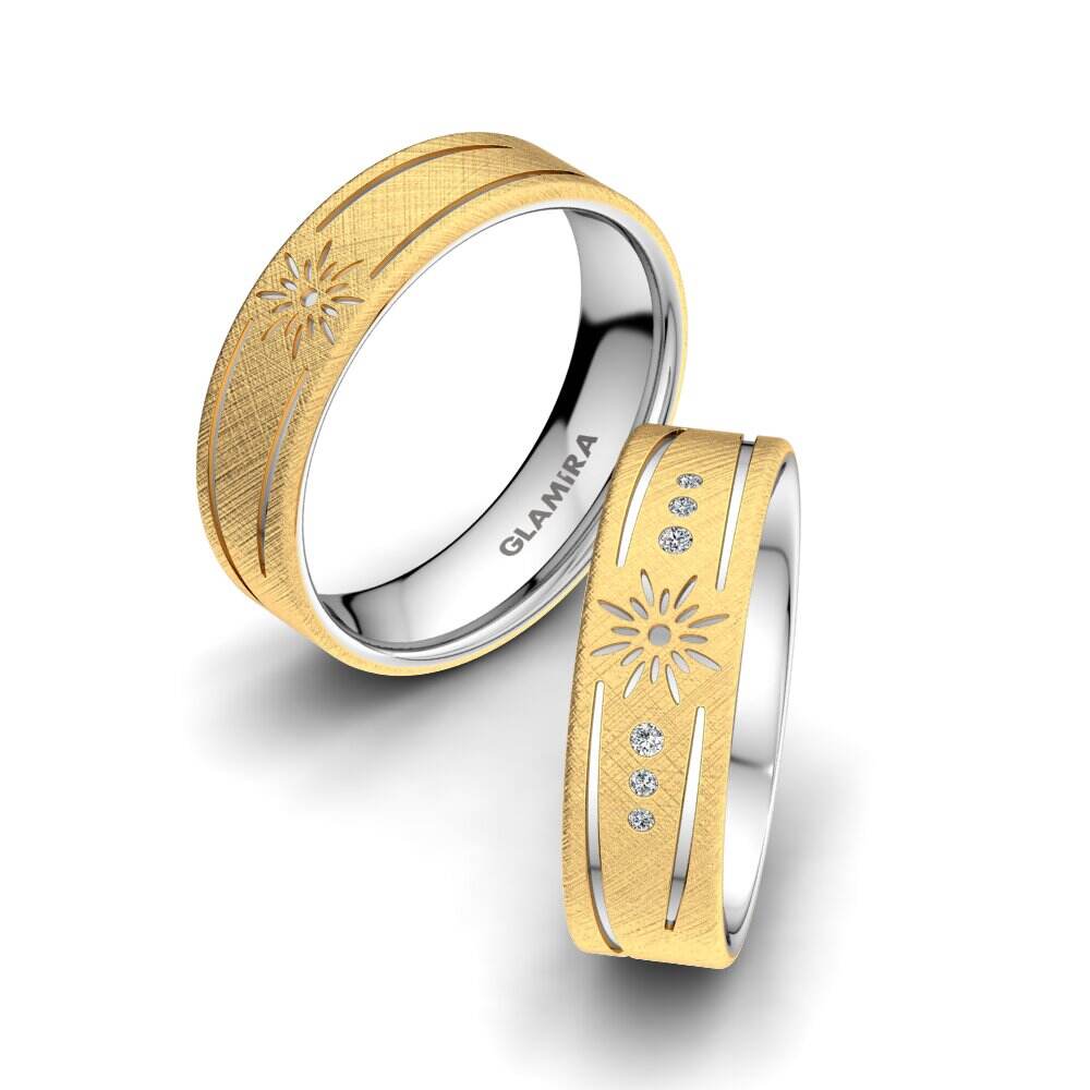 18k 黄白K金 婚戒 Growing Love 6 mm