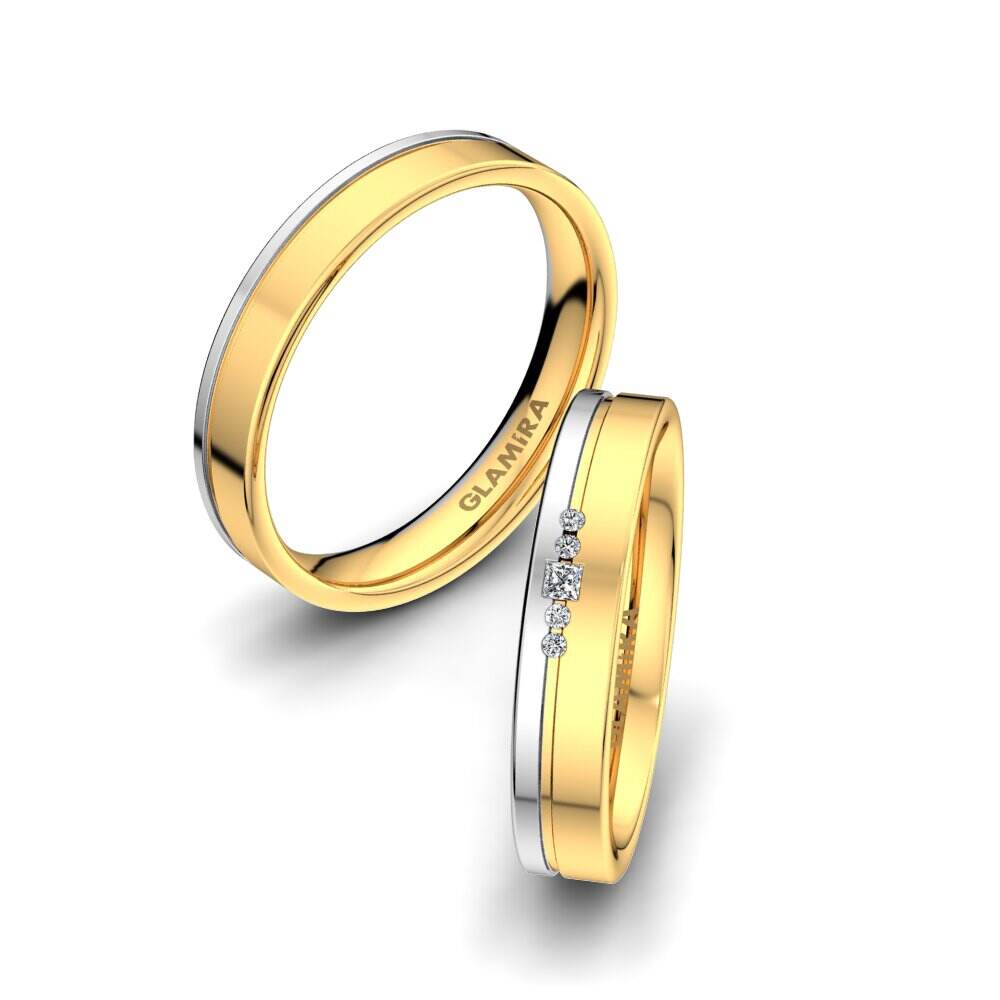 18k 黄白K金 婚戒 Pure Charm 4 mm