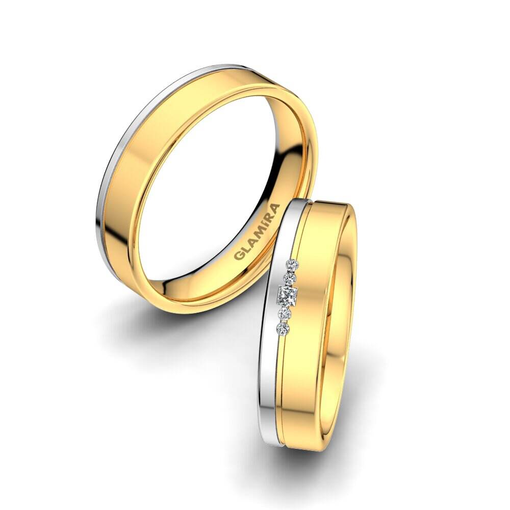 18k 黄白K金 婚戒 Pure Charm 5 mm