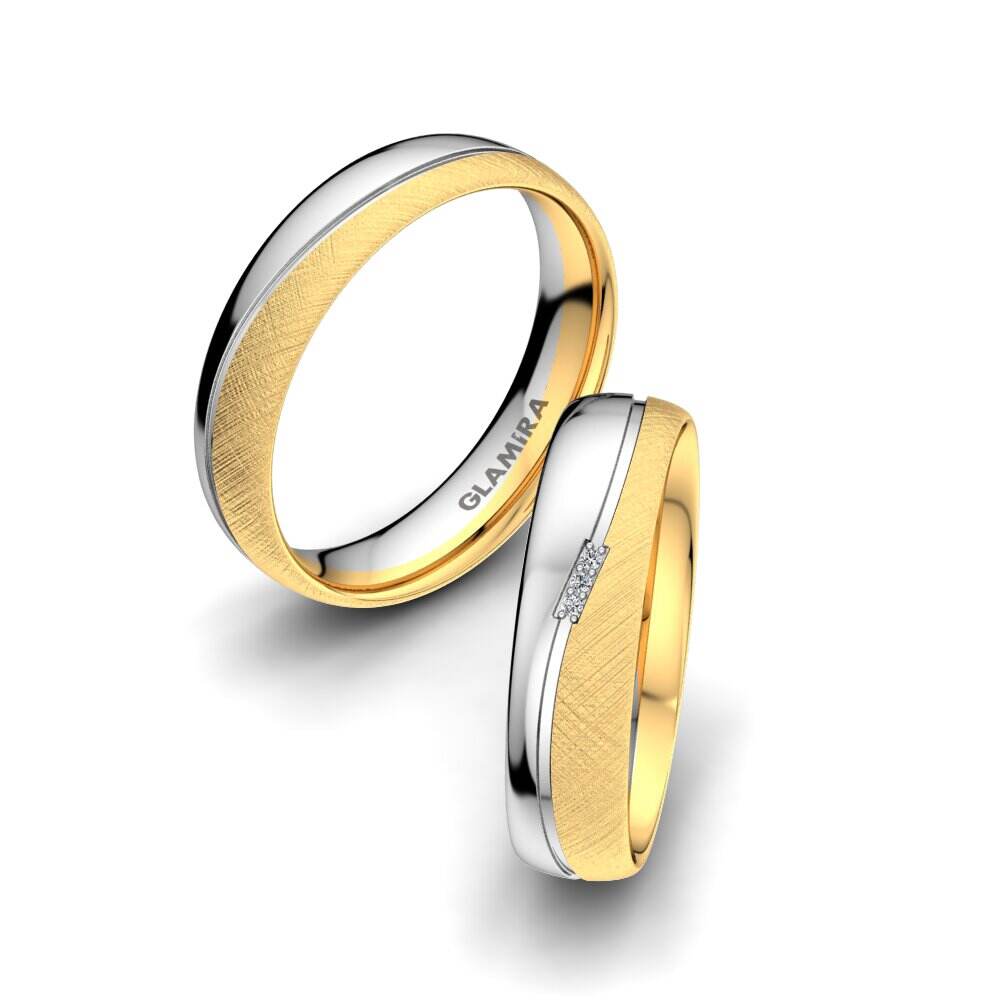 18k 黄白K金 婚戒 Romantic Touch 5 mm