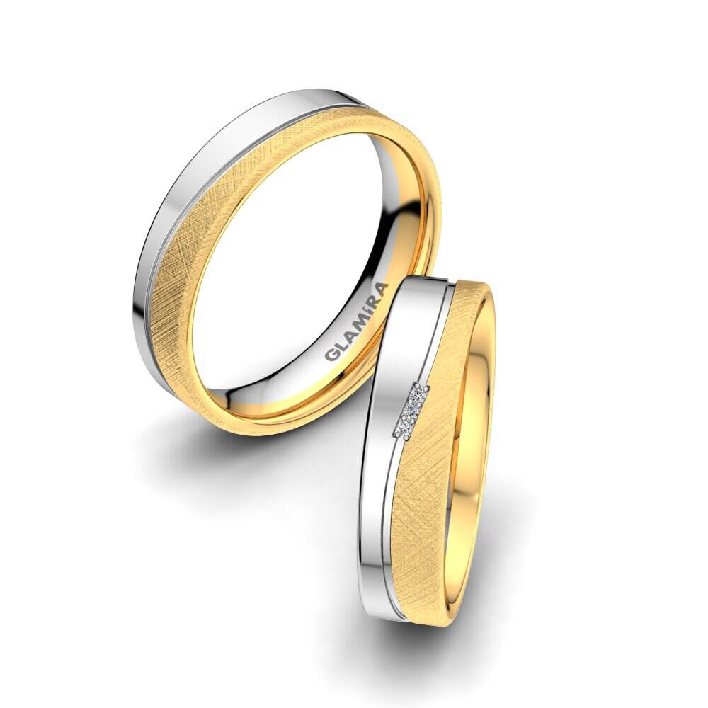 18k 黄白K金 婚戒 Romantic Touch 5 mm