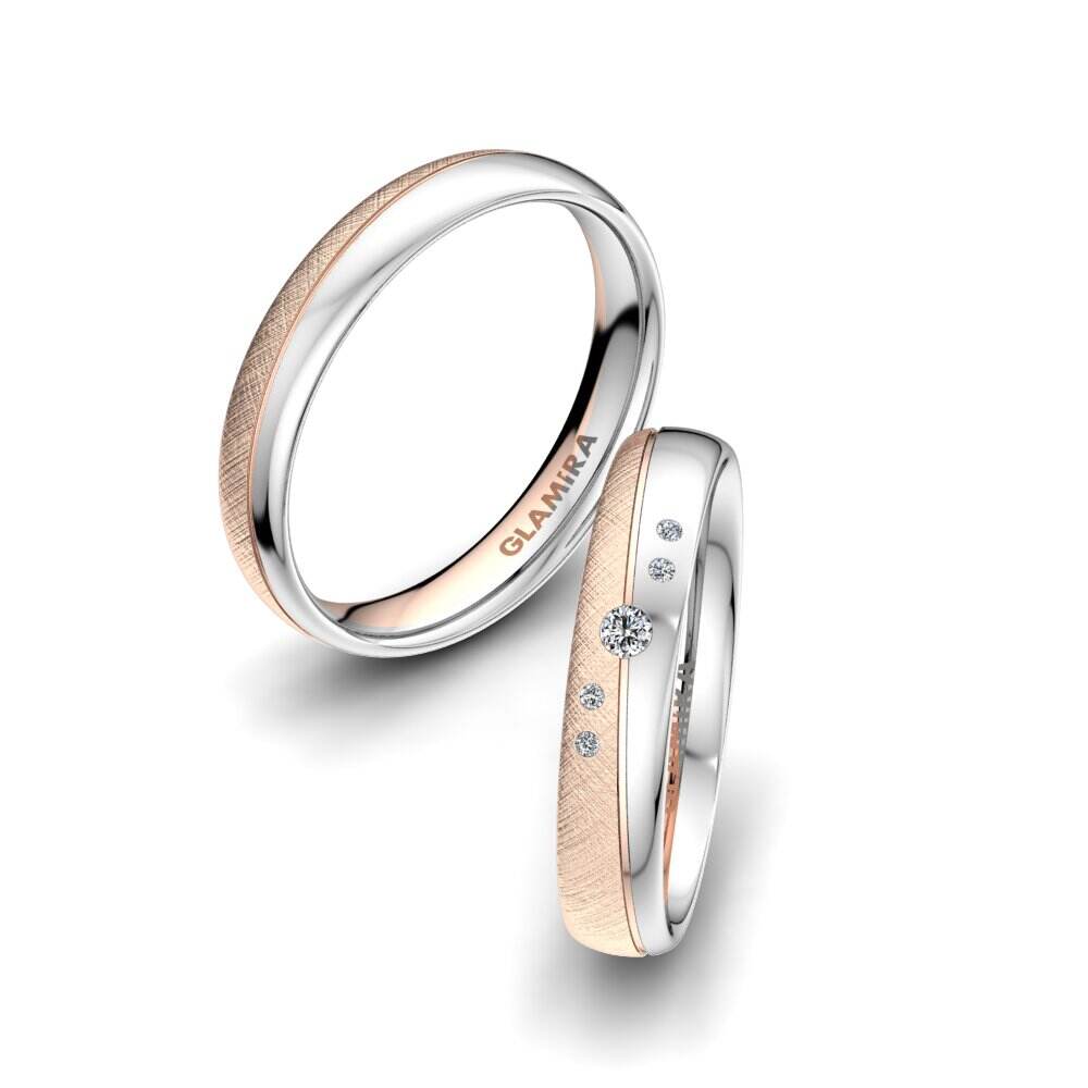 14k 红白K金 婚戒 Romantic Trust 4 mm