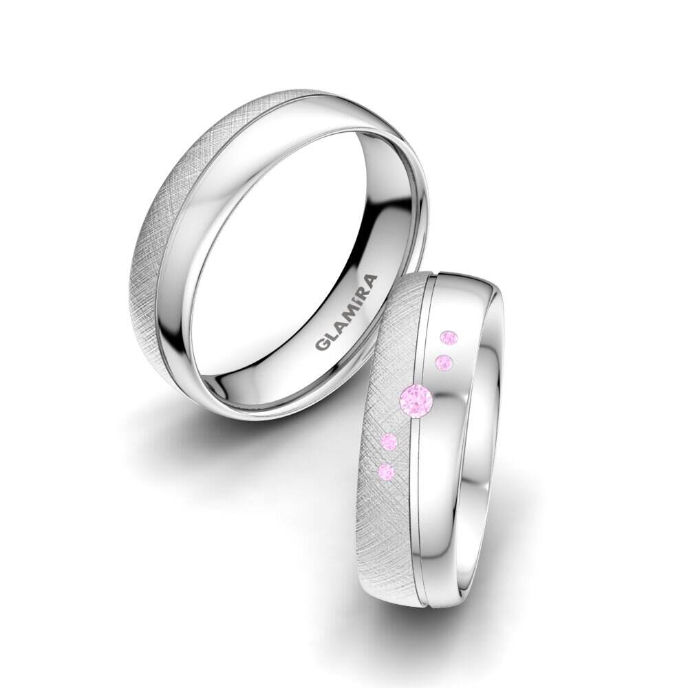 粉红色蓝宝石 婚戒 Romantic Trust 6 mm