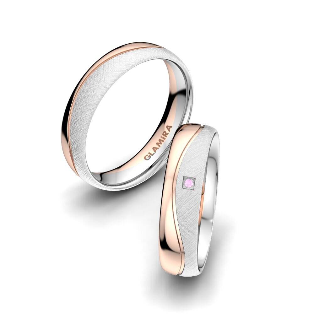 粉红色蓝宝石 婚戒 Sense Drops 5 mm