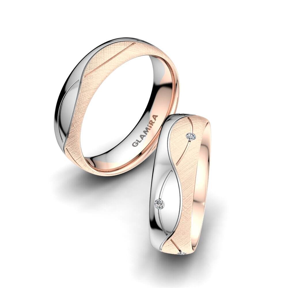 14k 红白K金 婚戒 Sense Mira 6 mm