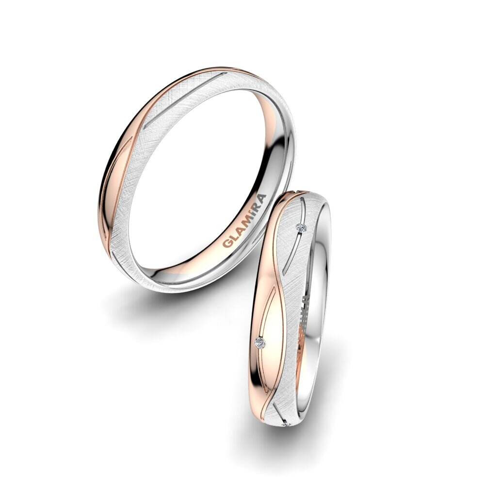 红白K金-14k 情侣戒指 Sense Mira 4 mm