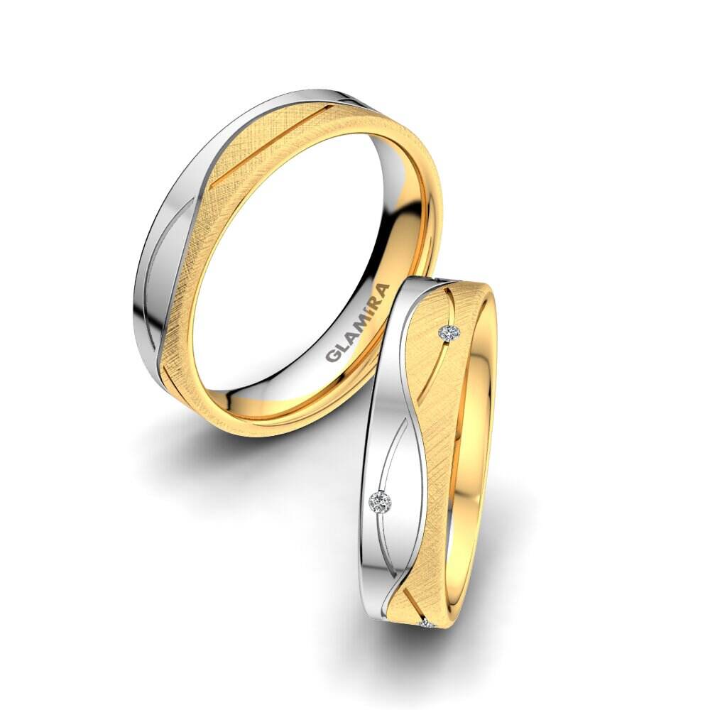 18k 黄白K金 婚戒 Sense Mira 5 mm