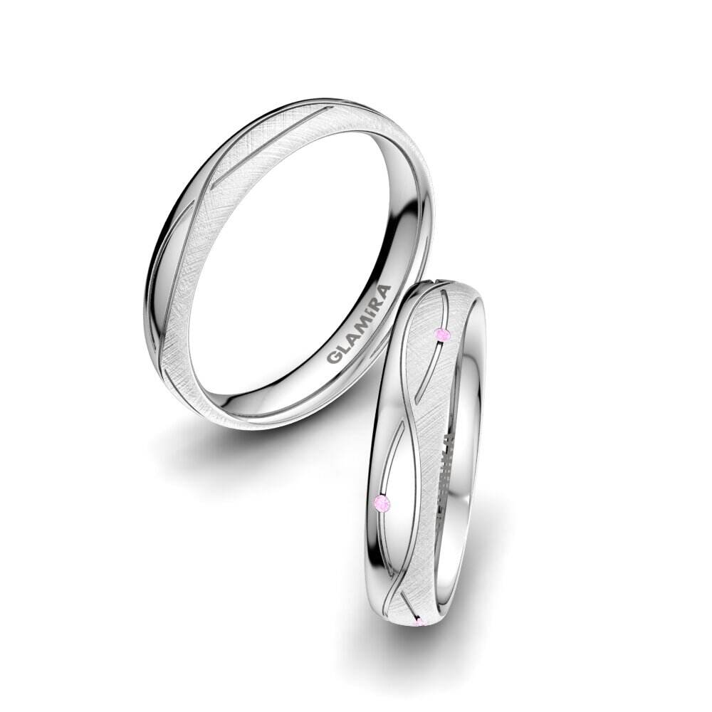 粉红色蓝宝石 情侣戒指 Sense Mira 4 mm