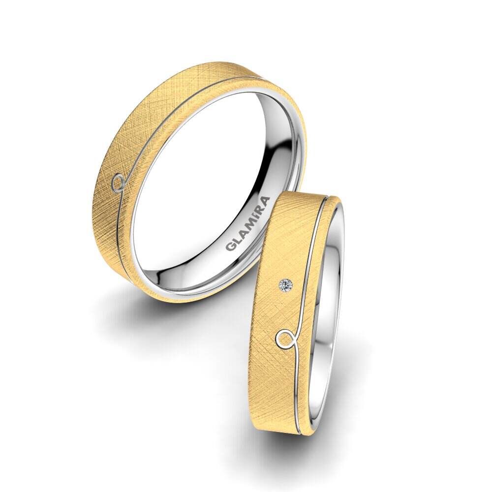18k 黄白K金 婚戒 White Crown 5 mm
