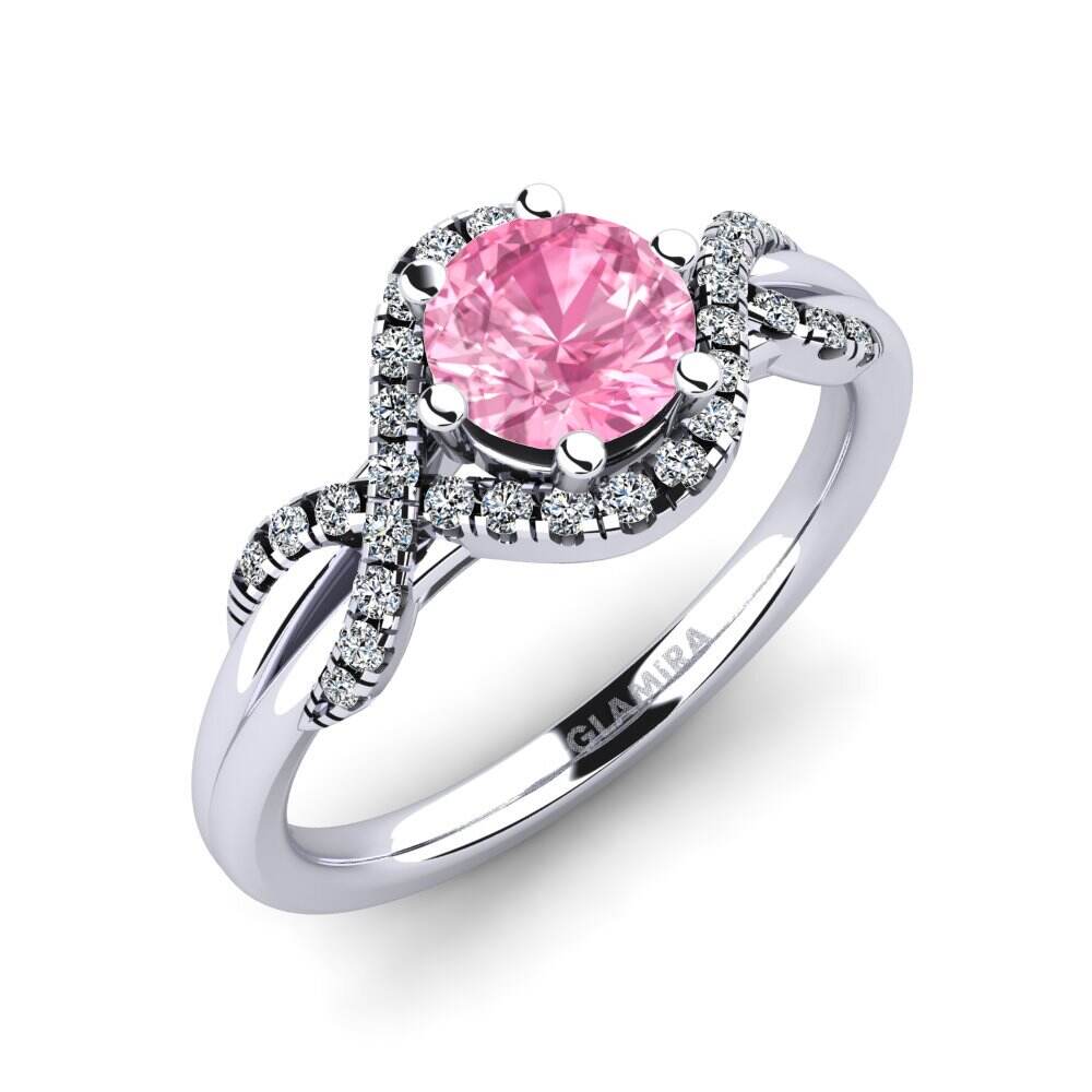 粉红色蓝宝石 订婚戒指 Jilessa 0.8 crt