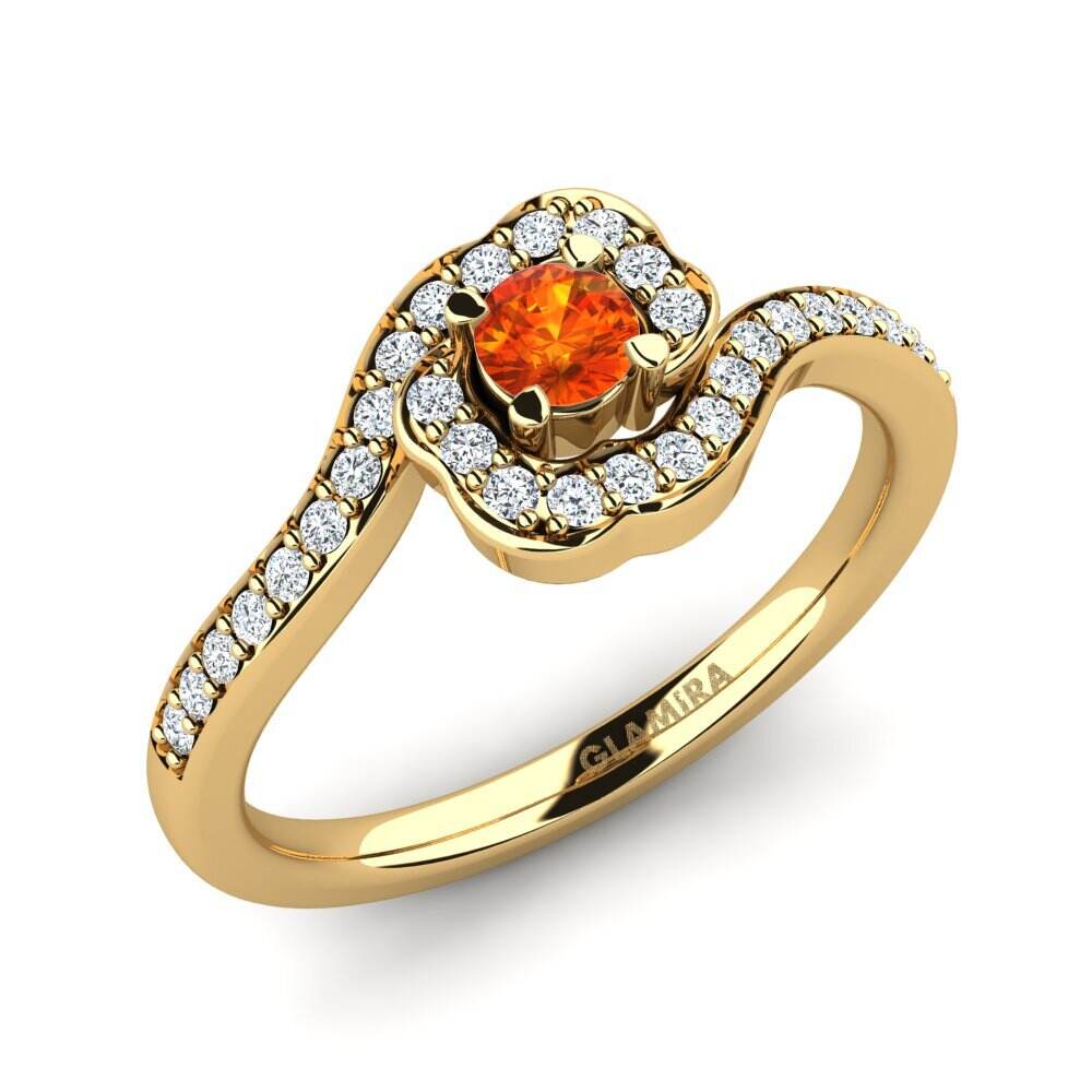橙色蓝宝石 订婚戒指 Jocelyn 0.16 crt